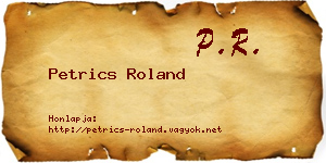 Petrics Roland névjegykártya